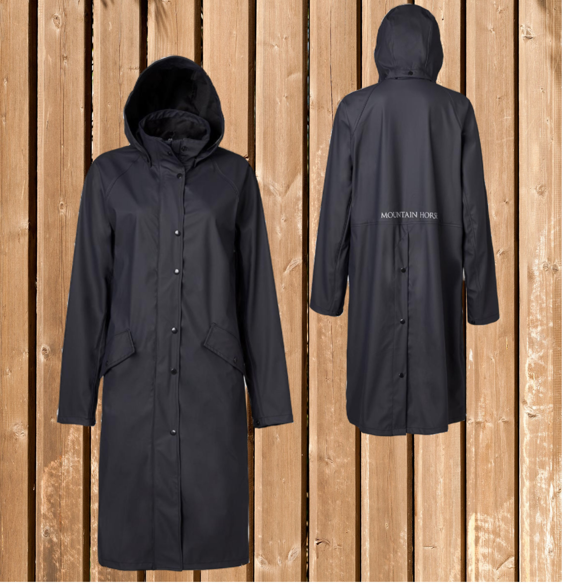 Mountain Horse Rain Coat MINDY, Regenmantel, Reitmantel, schwarz